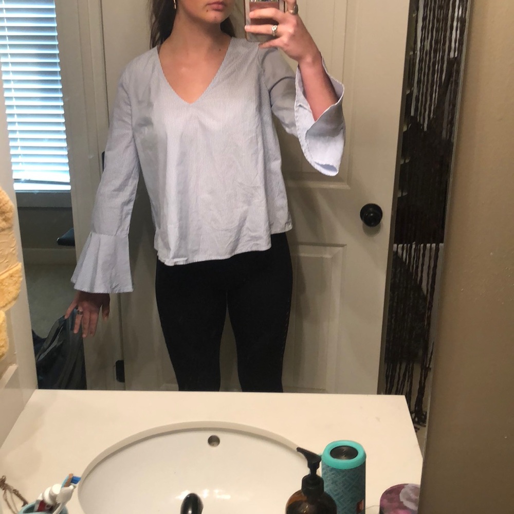 Blue and White Abound Long-sleeve Shirt